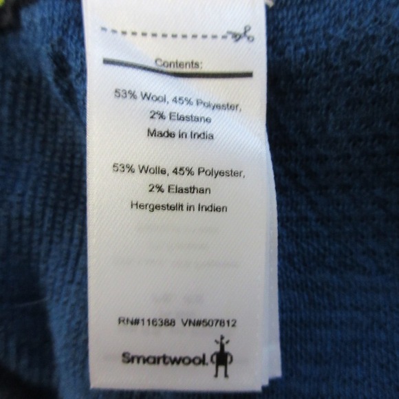 Smartwool Intraknit 200 Base Layer Tights Pants Men L Blue Wool Running 338 - Picture 10 of 11